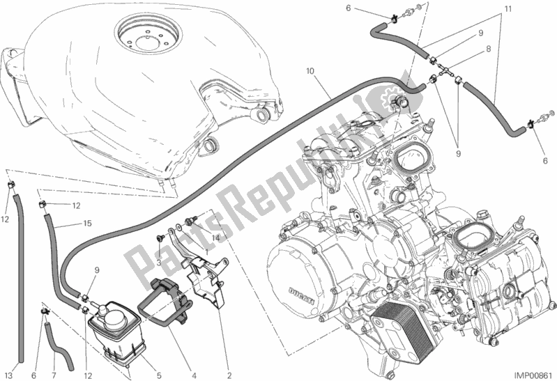 Toutes les pièces pour le Filtre à Cartouche du Ducati Superbike 1199 Panigale S ABS USA 2013